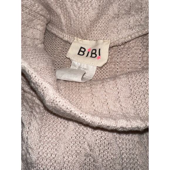 BIBI Open Shoulder Long Sleeve Top Green Tan Medium - Picture 3 of 3